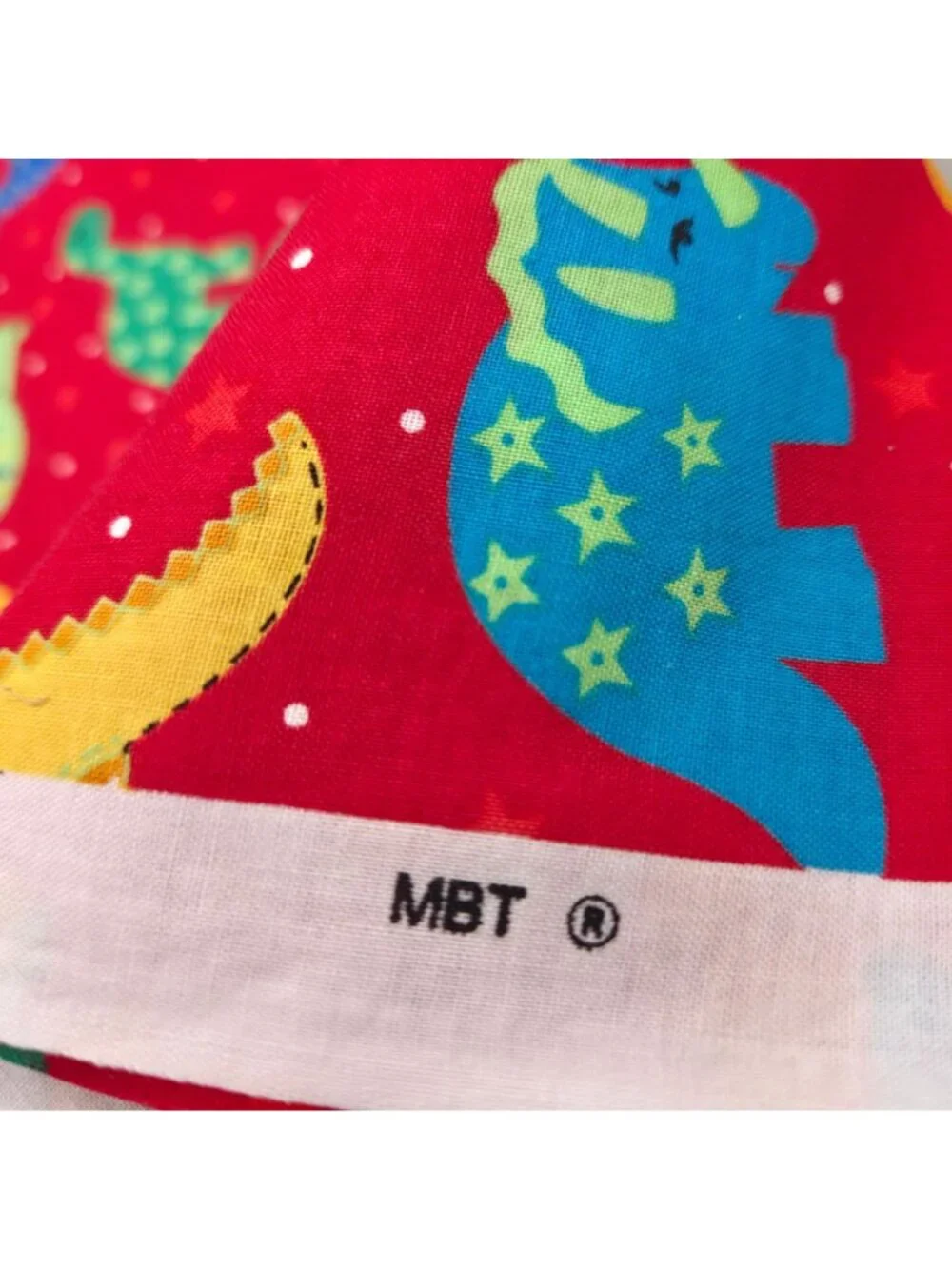 Vintage Marcus Brothers Textiles Dinotroll Fabric Red Dinosaurs Cotton OOP 1 Yd